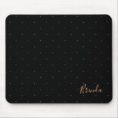 Schwarz-Rose-Gold-Muster Mousepad (Vorne)