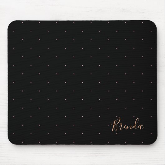 Schwarz-Rose-Gold-Muster Mousepad (Vorne)