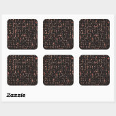 Schwarz-Rose-Gold-Notebookdesign Quadratischer Aufkleber (Blatt)