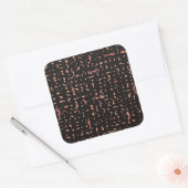 Schwarz-Rose-Gold-Notebookdesign Quadratischer Aufkleber (Umschlag)