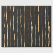 Schwarz-Rose-Gold-Streifen-Muster Geschenkpapier (Flach)