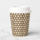 Schwarz-Rose-Goldwabengrafik Pappbecher (Rückseite)