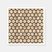 Schwarz-Rose-Goldwabengrafik Serviette (Vorderseite)