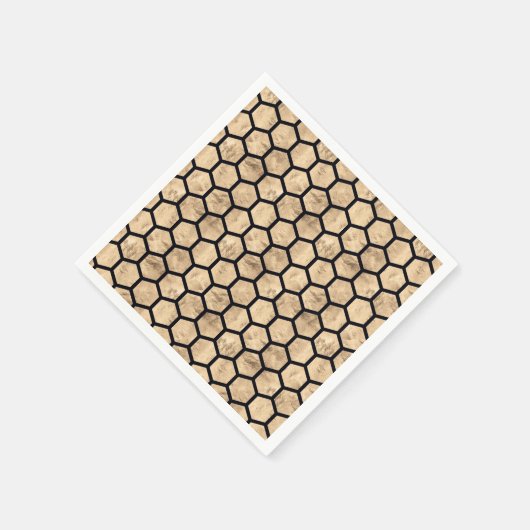 Schwarz-Rose-Goldwabengrafik Serviette (Ecke)