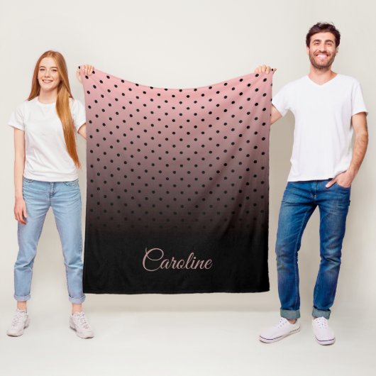 Schwarz-Rose-Punktmuster Fleecedecke (Beispiel)