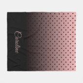 Schwarz-Rose-Punktmuster Fleecedecke (Vorderseite (Horizontal))