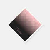 Schwarz-Rose-Punktmuster Serviette (Ecke)