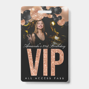 Schwarz-Roségold individuell anpassbar VIP All Acc Ausweis