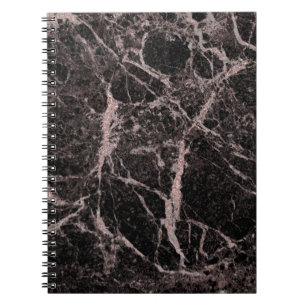 Schwarz & Roségold Rosa Glittermarmor Glam Trendy Notizblock