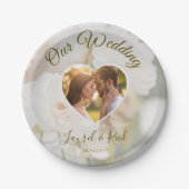 Schwarz-Rosen-Foto-Vorzeitszange Pappteller (Vorderseite)