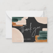 Schwarz, Rost abstrakte Babydusche Danke Mitteilungskarte (Vorderseite)