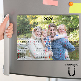 Schwarz & Rot 2026 Kalender Benutzerfoto Magnet