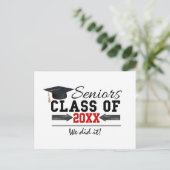 Schwarz-Rot-Abschluss Ankündigungspostkarte (Stehend Vorderseite)