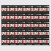 Schwarz-Rot-Abschluss-FotoCollage Geschenkpapier (Flach)