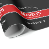 Schwarz-Rot-Abschluss Geschenkpapier (Rolleneckpunkt)