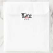 Schwarz-Rot-Abschluss Runder Aufkleber (Tasche)