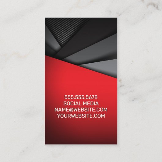 Schwarz-Rot | Abstrakte Panels Terminkarte (Rückseite)