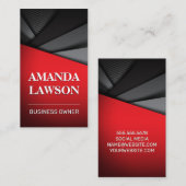 Schwarz-Rot | Abstrakte Panels Terminkarte (Vorne/Hinten)