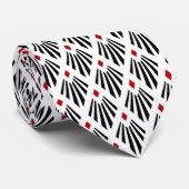 Schwarz-Rot-Art-Deco-Muster Krawatte (Gerollt)