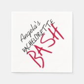 Schwarz-Rot-Bachelorette-Bash-Papier Napkins Serviette (Vorderseite)