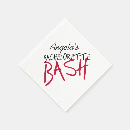 Schwarz-Rot-Bachelorette-Bash-Papier Napkins Serviette (Ecke)