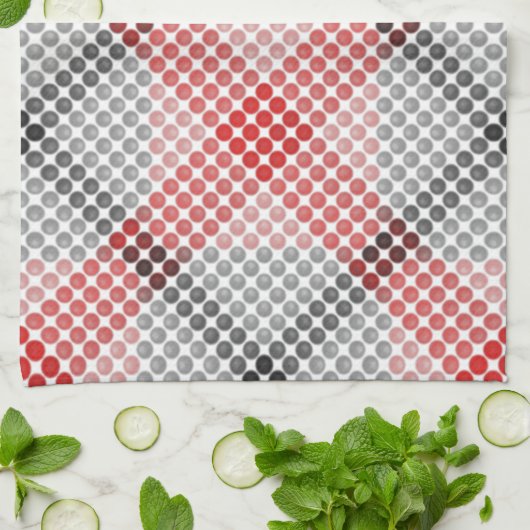 Schwarz-Rot-Bälle oder -Löcher, quer ausgerichtete Geschirrtuch (Gefaltet)