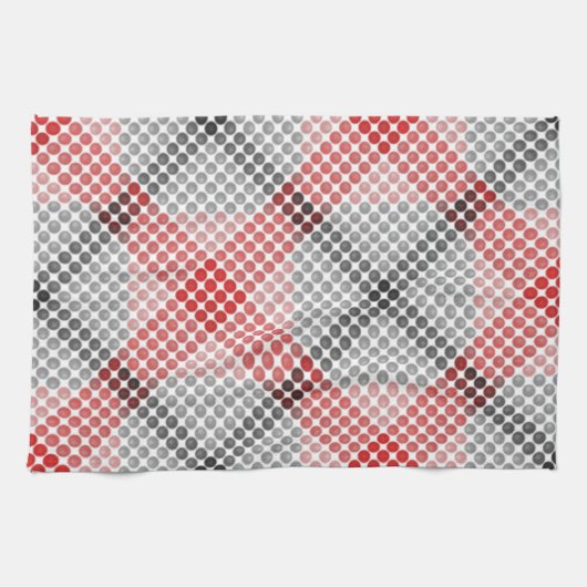 Schwarz-Rot-Bälle oder -Löcher, quer ausgerichtete Geschirrtuch (Horizontal)