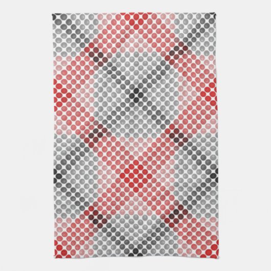 Schwarz-Rot-Bälle oder -Löcher, quer ausgerichtete Geschirrtuch (Vertikal)