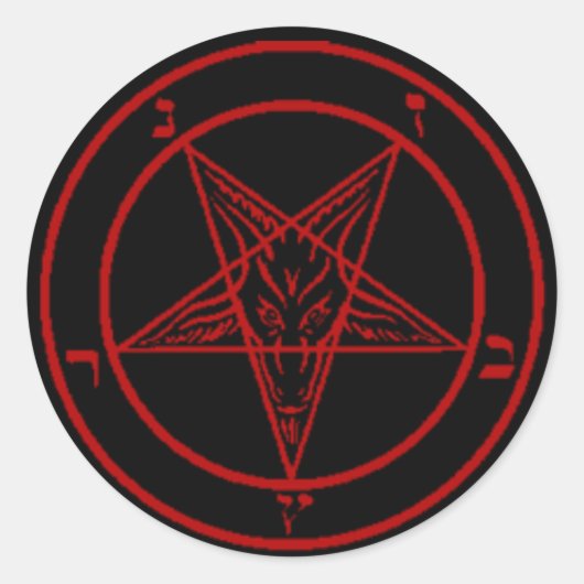 Schwarz/Rot-Baphomet-Aufkleber Runder Aufkleber (Vorderseite)