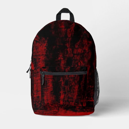 Schwarz/Rot Bedruckter Rucksack (Vorderseite)