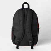 Schwarz/Rot Bedruckter Rucksack (Rückseite)