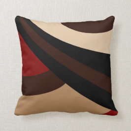 Schwarz, Rot, Beige, Braun Modern Design Kissen