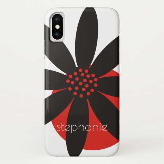 Schwarz-Rot-Blau-Blume und Blütenbezeichnung Case-Mate iPhone Hülle (Rückseite)