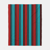 Schwarz Rot Blau Streifen Muster Fleecedecke (Vorderseite)