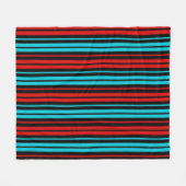 Schwarz Rot Blau Streifen Muster Fleecedecke (Vorderseite (Horizontal))