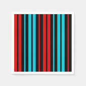 Schwarz Rot Blau Streifen Muster Serviette (Vorderseite)