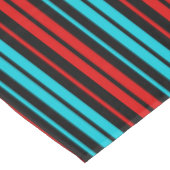 Schwarz Rot Blau Streifen Muster Tischdecke (Schrägansicht)