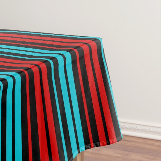 Schwarz Rot Blau Streifen Muster Tischdecke (Beispiel)