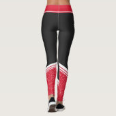 Schwarz-rot-blaue Streifen und Name modern Leggings (Rückseite)