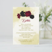 Schwarz-Rot-Blume-Gold-Blätter Begleitkarte (Stehend Vorderseite)