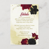 Schwarz-Rot-Blume-Gold-Blätter Begleitkarte (Vorderseite)