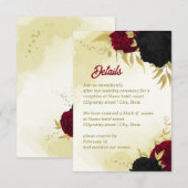 Schwarz-Rot-Blume-Gold-Blätter Begleitkarte (Vorne/Hinten)