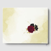 Schwarz-Rot-Blume-Gold-Blätter Gästebuch (Rückseite)