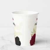 Schwarz-Rot-Blume-Gold-Blätter Pappbecher (Rechts)