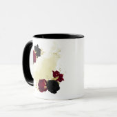 Schwarz-Rot-Blume-Gold-Blätter Tasse (Vorderseite Links)
