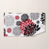 Schwarz-Rot-Blume Muster Badehandtuch Set (Handtuch)