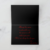 Schwarz-Rot-Blumenmuster-Beileid Karte (Innenseite)