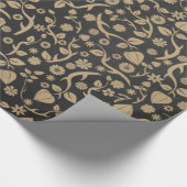 Schwarz-Rot-Blumenmuster Geschenkpapier (Ecke)