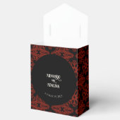 Schwarz-Rot-Blütengotik Dunkle Elegante Hochzeit Geschenkschachtel (Geöffnet)