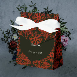 Schwarz-Rot-Blütengotik Dunkle Elegante Hochzeit Geschenkschachtel